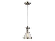 Elk Lighting Brookline 1 Light Pendant in Polished Nickel 63024 1