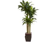 Nearly Natural 4.5 Real Touch Cornstalk Dracaena With Vase
