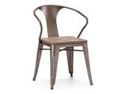 Zuo Modern Helix Dining Chair Rustic Wood Steel Set of 2