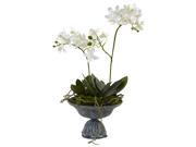 Nearly Natural Mini Dendrobium With Metal Vase
