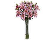 Nearly Natural Rubrum Lily With Large Cylinder Arrangement