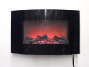 Proman Products Aspen Fireplace Wall Mount w Black Curved Safty Glass