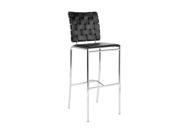 Euro Style Carina B Bar Chair Black Chrome Finish 2431