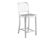 Euro Style Cafe C Counter Chair Matte Aluminum Finish 4240