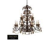 ELK Rochelle 12 Light Chandelier In Weathered Mahogany And Amber Crystal 3345 8 4