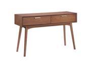 Zuo Modern Design District Console Table 2 Drawers Walnut Finish