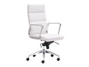 Zuo Modern 205893 Engineer High Back Office Chair White