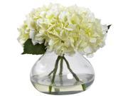 Nearly Natural Large Blooming Hydrangea With Vase In Cream