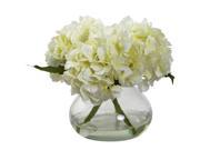 Nearly Natural Blooming Hydrangea With Vase In Cream