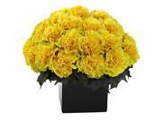 Nearly Natural Carnation Arrangement With Vase In Yellow