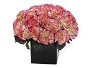 Nearly Natural Carnation Arrangement With Vase In Cream Pink