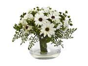 Nearly Natural Large Mixed Daisy Arrangement In White