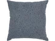 Rizzy Home Pillow Cover With Hidden Zipper In Dark Gray And Blue [Set of 2]