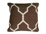 Rizzy Home Pillow Cover With Hidden Zipper In Brown And Ivory [Set of 2]