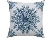 Rizzy Home Pillow Cover With Hidden Zipper In White And Navy [Set of 2]