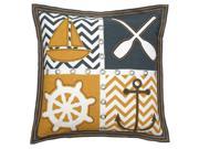 Rizzy Home Pillow Cover With Hidden Zipper In Yellow And White [Set of 2]