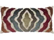 Rizzy Home Pillow Cover With Hidden Zipper In Multi And Red [Set of 2]