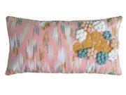 Rizzy Home Pillow Cover With Hidden Zipper In Light Pink And White [Set of 2]