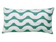 Rizzy Home Pillow Cover With Hidden Zipper In Teal And White [Set of 2]