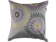 Rizzy Home Pillow Cover With Hidden Zipper In Silver And Purple [Set of 2]