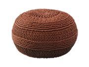 Rizzy Home Pouf In Rust And Rust Poufs
