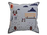 Rizzy Home Pillow Cover With Hidden Zipper In Grey And Orange [Set of 2]