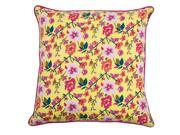 Rizzy Home Pillow Cover With Hidden Zipper In Yellow And Pink [Set of 2]
