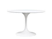 Lippa 48 Fiberglass Dining Table in White