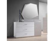 J M Furniture Florence Dresser Mirror in White Taupe