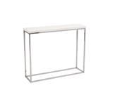 Eurostyle Teresa Console Table in White Lacquer Chrome