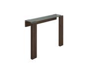 Whiteline Imports Jane Console Natural Walnut Veneer Stainless Steel Attached To The Wall