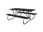 Eagle One 6 Ft Greenwood Picnic Table Metal Base In Black