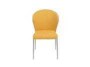 Euro Style Sy Collection Sy Side Chair in Yellow Brushed Stainless Steel [Set of 4]