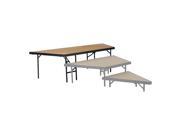 National Public Seating Stage Pie Unit w Hardboard for 48W x 32H Stage Units Stage Pies in Brown