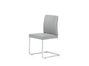 Whiteline Ivy Gray Leatherette Dining Chair