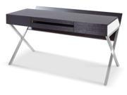 J M Furniture S103 Modern Office Desk in Wenge White High Gloss