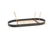 Rogar Oval Hanging Pot Rack with Grid In Black and Copper