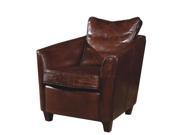 Moes Home Charlston Club Chair in Brown Leather