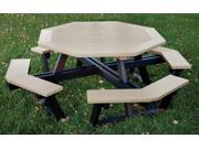 Eagle One Hexagon All Greenwood Picnic Table In Black Driftwood