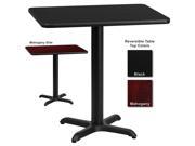 Flash Furniture 30 Inch x 42 Inch Rectangular Dining Table w Black or Mahogany Reversible Laminate Top
