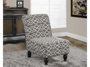 Monarch Specialties Brown Bell Pattern Fabric Traditional Accent Chair I 8127