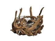 Eangee Home Driftwood Round Glass Bowl Natural [Set of 2]