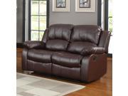 Homelegance Cranley Double Reclining Loveseat in Brown Leather