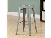 Monarch Specialties I 2402 Silver Galvanized Metal 30 Inch Cafe Barstool [Set of 2]