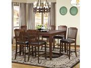 Homelegance Dickens 7 Piece Counter Height Table Set in Rich Brown