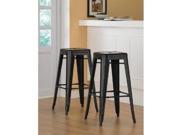 OSP Designs Patterson PTR3024A4 3 24 Inch Steel Backless Barstool in Black [Set of 4]