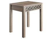 Office Star Helena Collection End Table in Greco OAK Finish with Mirror Accent Panel