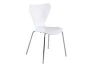 Eurostyle Tendy Stacking Side Chair in White Chrome [Set of 4]