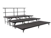National Public Seating 48 Inch Wide Stage Set w Carpeted Surface in Black