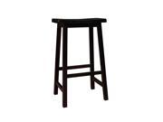 Monarch Specialties I 1532 Distressed Black 29 Inch Saddle Seat Barstool [Set of 2]